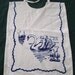 Bib Swan Blue Work Hand Print Vintage Swedish made 11x14 1/2"