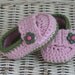 Little Princess Loafer Booties in Sage and Pink with Gift Box / you choose size