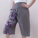 Gray 3/4 Thai Fisherman Pants Patch Leg with Printed Cotton