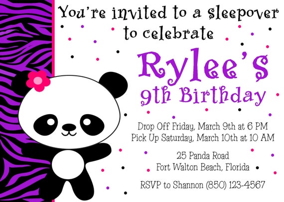 Panda Birthday Invitation Templates Free 5