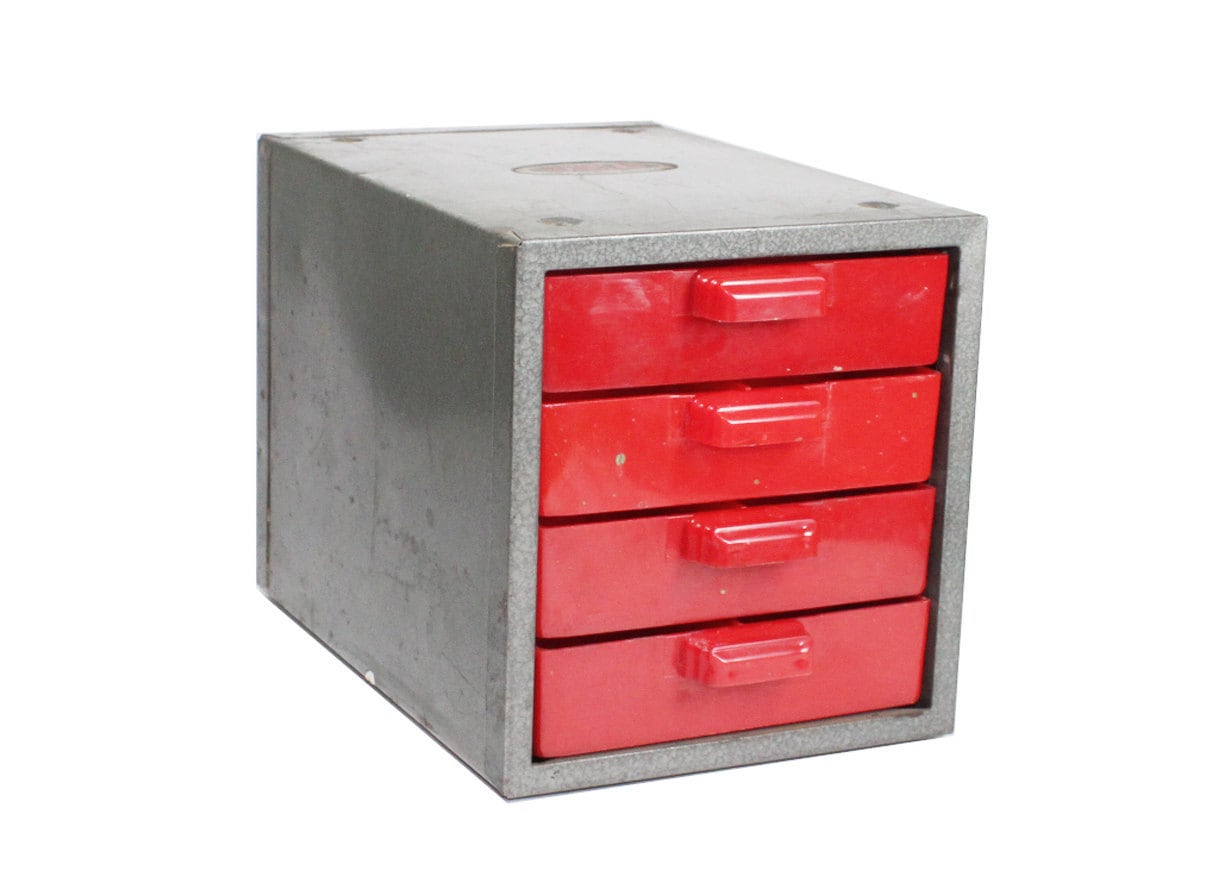 Vintage 4 Drawer Desktop Storage Box