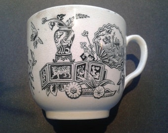 Mustache Cup 19th Century Transfer Printed
