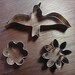3 Vintage Cookie Cutters Bird Star Flower