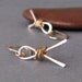 Handmade Dangle Earrings, Silver and Gold Wrapped Ribbons - Mixed Metal - Artisan Jewelry, 14k GF