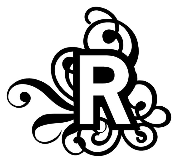 Items similar to Monogram R Wall Decal on Etsy