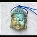 Carved Labradorite Buddha Head Pendant Bead,31x25x12mm,13.23g