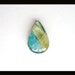 Gold Rutilated Quartz,Chrysocolla Intarsia Cabochon,19x12x6mm,2.48g