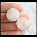 Drusy White Quartz Cabochon pair,18x6mm,6.61g