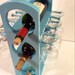 Unique wine rack stemware rack in Light Turquoise is Handmade