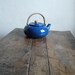 Vintage kettle, pot, water, enamel, blue, French vintage finds by ancienesthetique