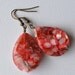 Mother of Pearl . Red Twists . Earrings