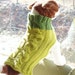 Dog Sweater Hand Knit Avacado with Lime Cable Merino Wool Medium