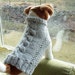 Dog Sweater Hand Knit Heather Grey Cable Medium