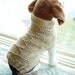 Dog Sweater Hand Knit Ivory Mediuml 14" Length