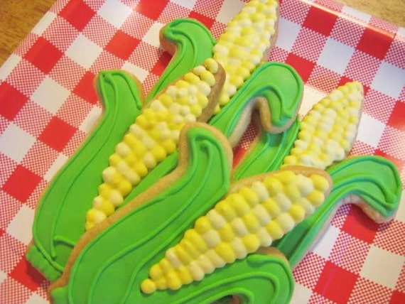 Items similar to Corn on the cob sugar cookies on Etsy