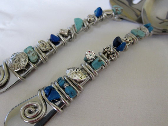 by Silver serving Beaded with Utensils & Serving utensils beads LePetitShoppe Turquoise