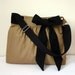 Canvas Bag in Khaki Brown with Black Sash