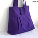 Purple Canvas Tote Bag with Big Buttons - Can be made in Yellow Grey Red Black Green and more