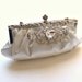 Bridal Swarovski Crystal Jewel Clutch. Satin Evening Wedding Purse. SPLENDOR