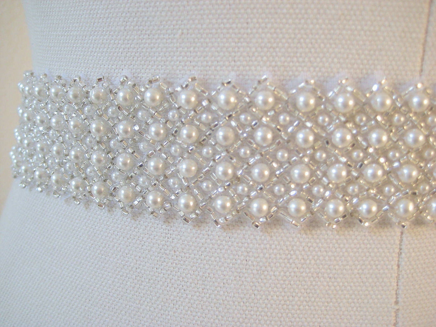 Wedding Bridal Sash Belt bridal pearl sash czechoslovakia ivory wedding belt
