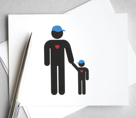 Items similar to Father's Day card - Daddy's Little Guy - Father and