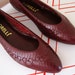 Vintage Burgundy Huarache Woven Leather Flats Size 7