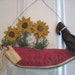 Crow, Sunflower and Watermelon Door/Wall hanger, Primitive Door Hanger