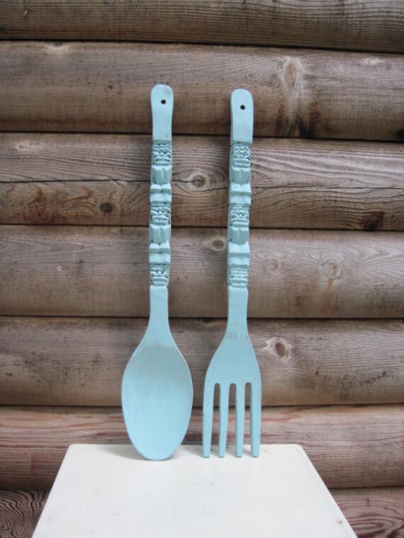 Giant Vintage Fork and Spoon Wall Hanging