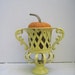 Farmhouse Chippy Yellow Wrought Iron Vase