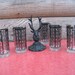 Vintage Mad Men Black Design Glasses Set of Five
