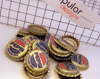 20 Caffeine Free Pepsi Vintage Unused Soda Pop Bottle Caps scrapbook jewelry crafts pop art