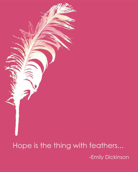 Items similar to Hope Quote Feather Inspirational Positive 