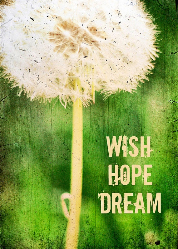 Dandelion Photograph Wish Hope Dream by DawnSmithDesigns on Etsy