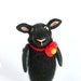 OOAK Animal Pin - Little Black Sheep with Bow