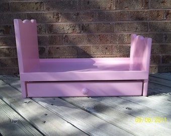 Trundle Doll bed fits American girl 18 inch dolls pink