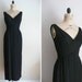 Vintage 1950s 1960s Dress Night Moves Black Evening Gown