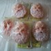 Set of Five Santa Heads, 3in Flat vinyl faces, vintage