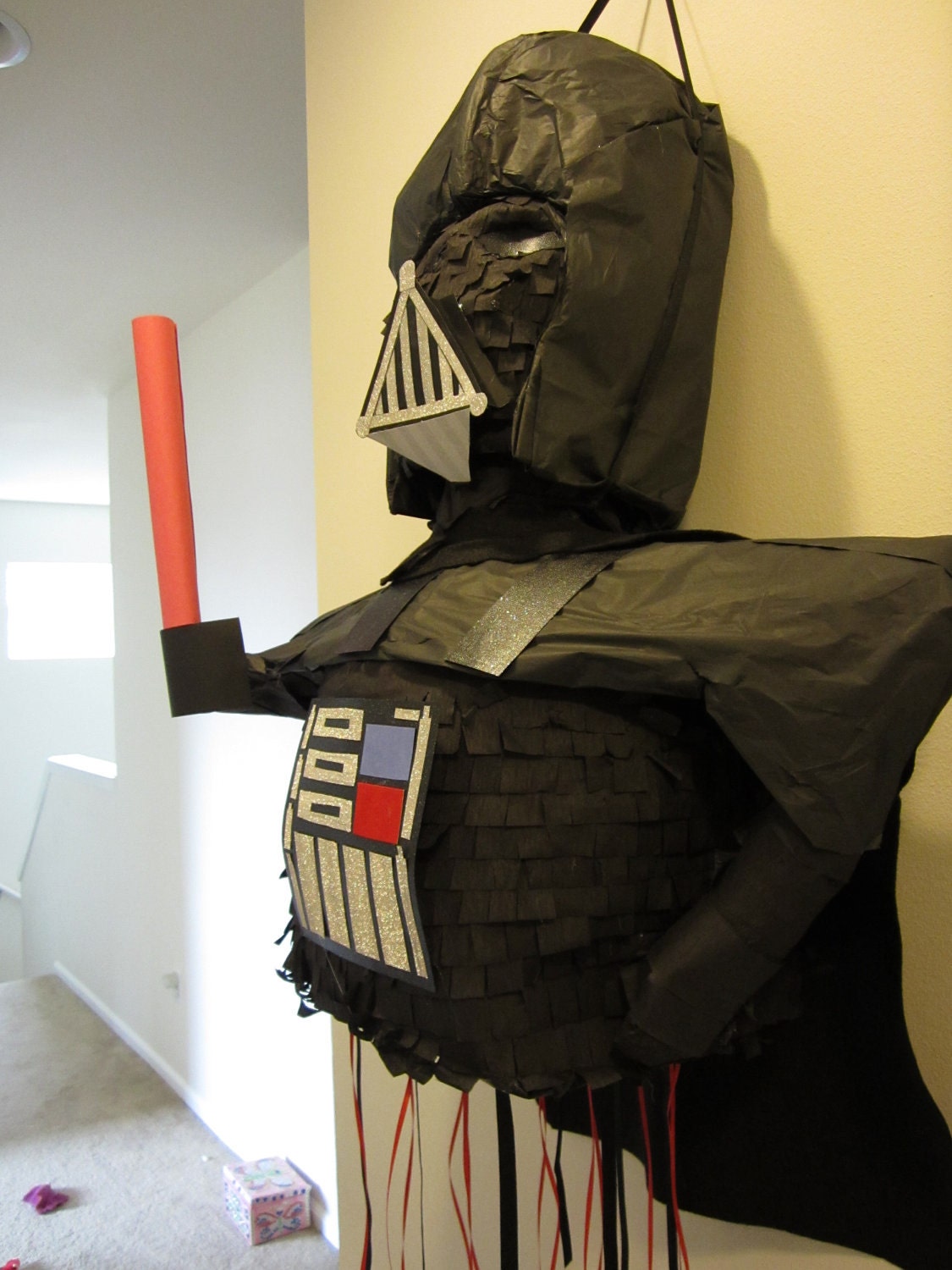 Darth Vader pinata with reusable cape for Star Wars party