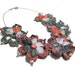 Crochet Flower Necklace grey gray coral peach titanium tangerine floral
