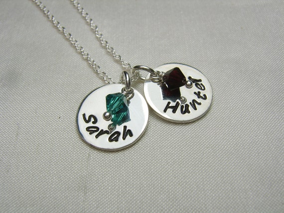 Download Birthstone Mothers Necklace Personalized Name Necklace Silver