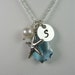 Initial Pearl Starfish Swarovski Baroque Crystal Charm Necklace