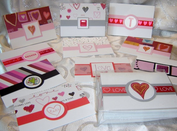 Items similar to Valentine's Day Card Set (12) on Etsy