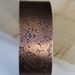 Etched Copper Cuff Bracelet Patina Floral Metalwork Jewelry