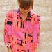 vintage 80s 90s silky WILD abstract SEINFELD OVERSIZE slouchy button up