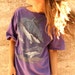 90s SHARK purple SCOOP neck slouchy wild t shirt