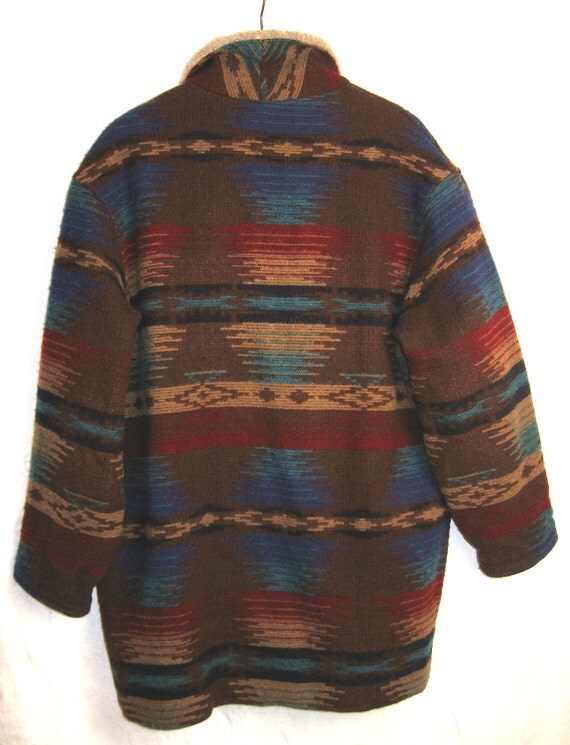SALE. Mens Wool Blanket Coat by WOOLRICH Sherpa Fleece Collar.