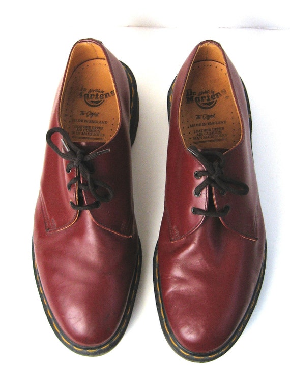 Mens DOC MARTENS Cherry Red Smooth Leather Oxford by EndlessAlley