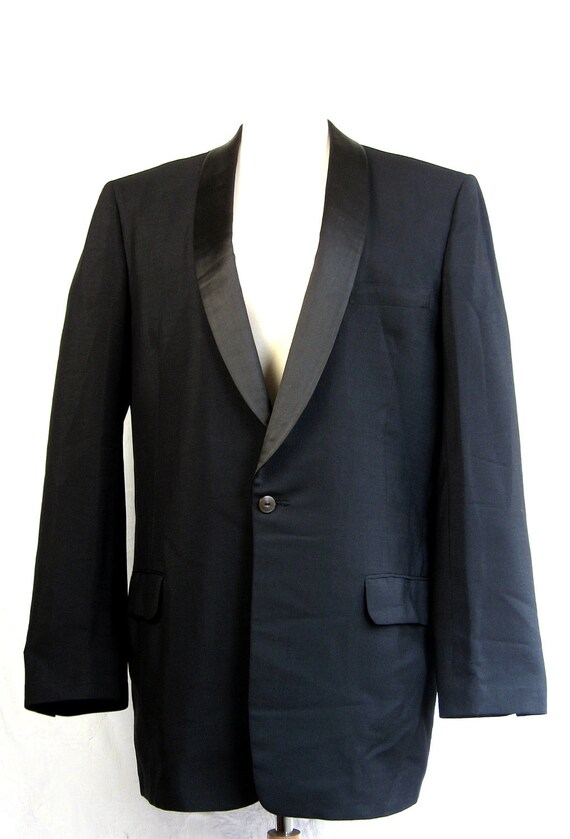Tuxedo Jacket Black. 1950s Vintage Mens Fashion AFTER SIX by