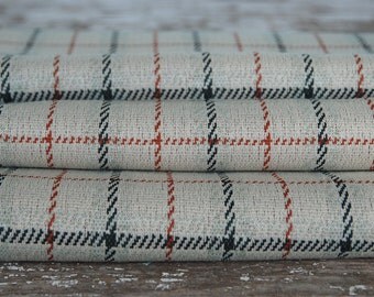 Vintage Green Plaid Polyester Fabric 2 1/2 yards
