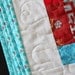 Red and Aqua Throw Quilt or Twin Size Coverlet